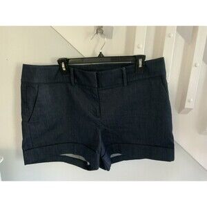 New York & Co. 7th Avenue Womens Blue Denim Like Chino Dress Shorts Size 14